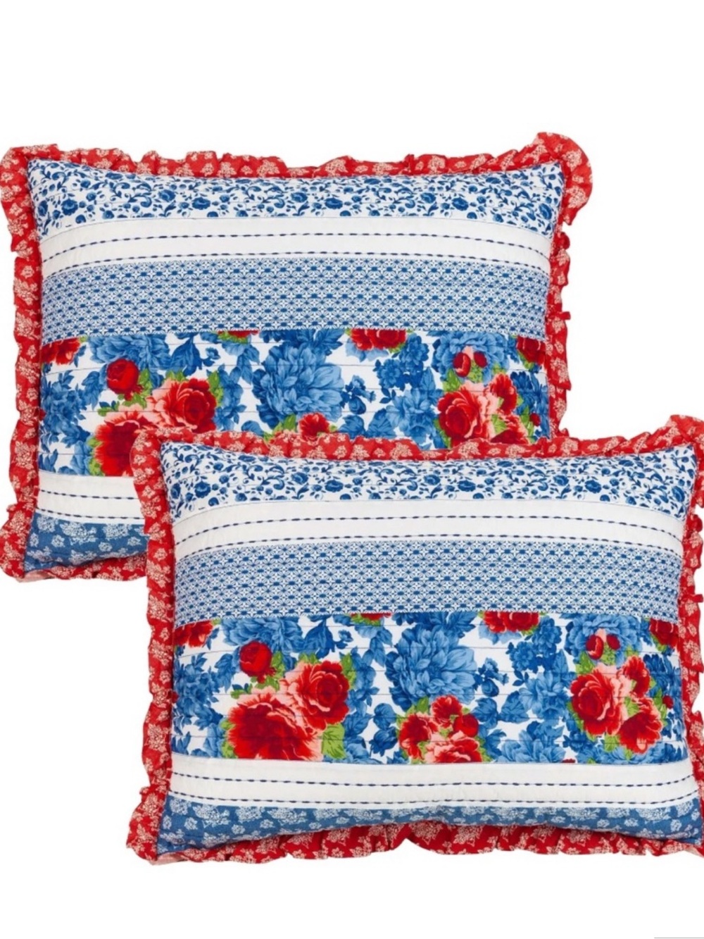The Pioneer Woman Heritage Floral Patchwork King Pillow Shams 20 x 36 inches